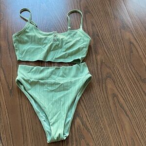aerie High-Cut Cheeky Bikini Bottoms in Mint